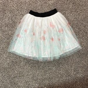 Charming Kids Floral Skirt in White and Pink